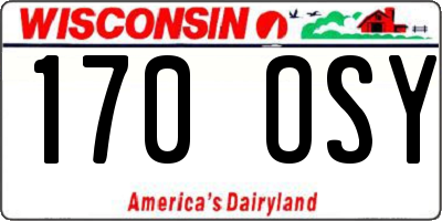 WI license plate 170OSY
