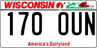 WI license plate 170OUN