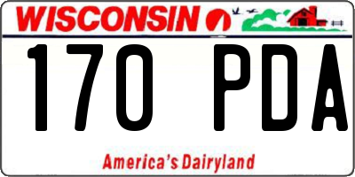 WI license plate 170PDA