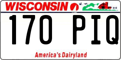 WI license plate 170PIQ