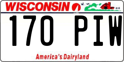 WI license plate 170PIW