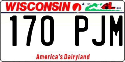 WI license plate 170PJM