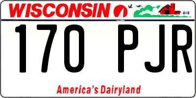 WI license plate 170PJR