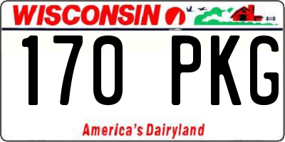 WI license plate 170PKG