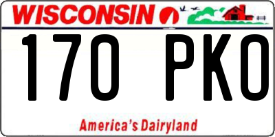 WI license plate 170PKO