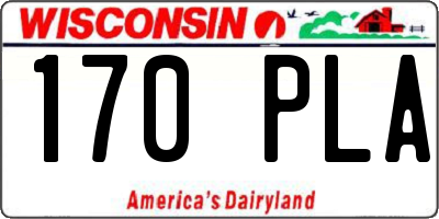 WI license plate 170PLA