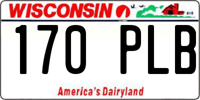 WI license plate 170PLB