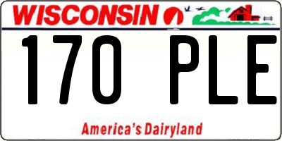 WI license plate 170PLE