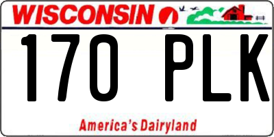 WI license plate 170PLK
