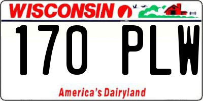 WI license plate 170PLW