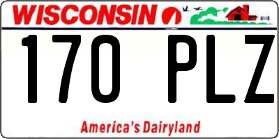 WI license plate 170PLZ