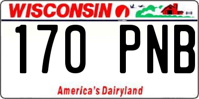 WI license plate 170PNB