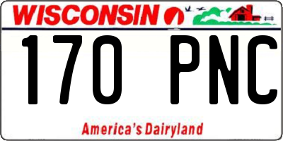 WI license plate 170PNC