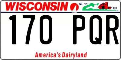 WI license plate 170PQR