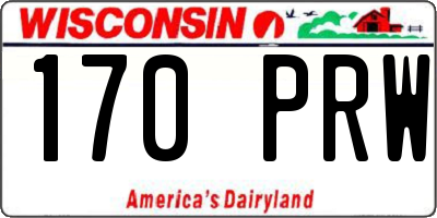 WI license plate 170PRW