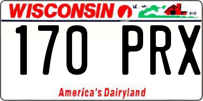 WI license plate 170PRX
