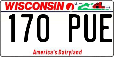 WI license plate 170PUE