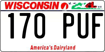WI license plate 170PUF