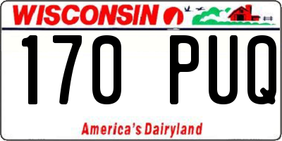 WI license plate 170PUQ