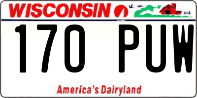 WI license plate 170PUW
