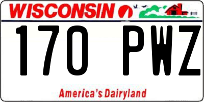 WI license plate 170PWZ