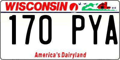 WI license plate 170PYA