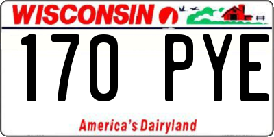 WI license plate 170PYE