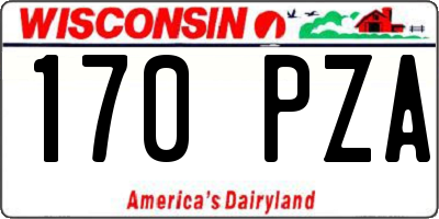 WI license plate 170PZA