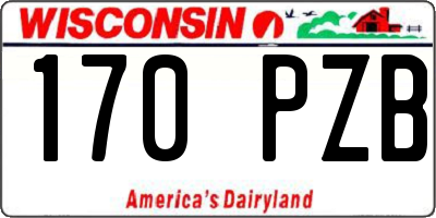 WI license plate 170PZB