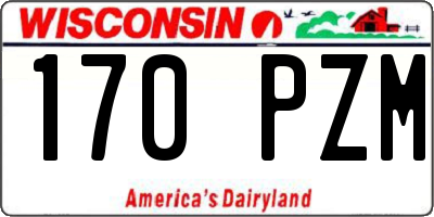 WI license plate 170PZM