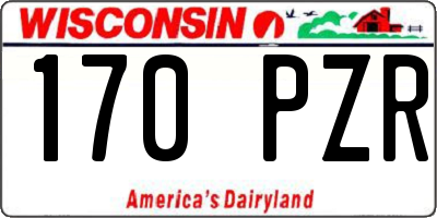 WI license plate 170PZR