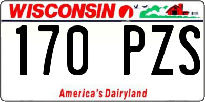 WI license plate 170PZS