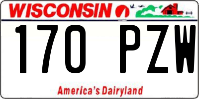 WI license plate 170PZW