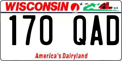 WI license plate 170QAD
