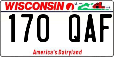 WI license plate 170QAF