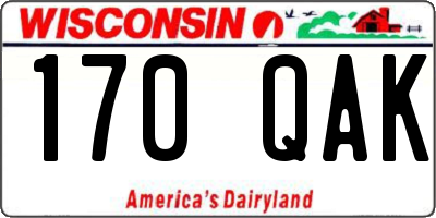 WI license plate 170QAK