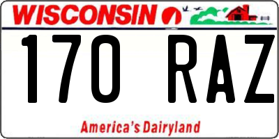 WI license plate 170RAZ
