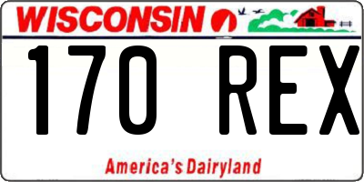 WI license plate 170REX