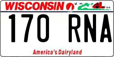 WI license plate 170RNA
