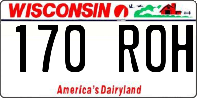 WI license plate 170ROH
