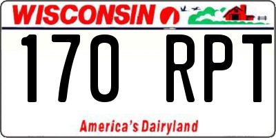 WI license plate 170RPT