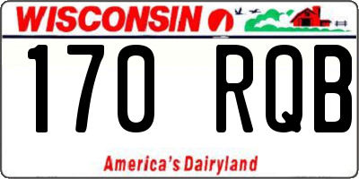 WI license plate 170RQB