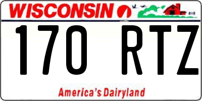 WI license plate 170RTZ