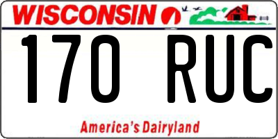 WI license plate 170RUC
