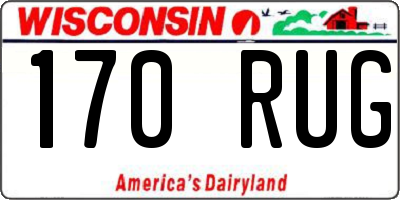 WI license plate 170RUG