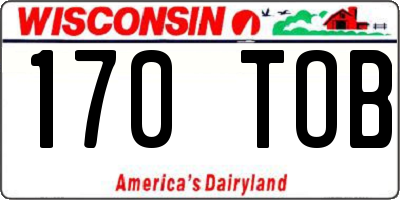 WI license plate 170TOB
