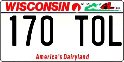 WI license plate 170TOL