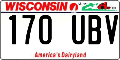 WI license plate 170UBV