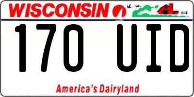 WI license plate 170UID