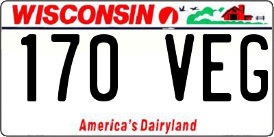 WI license plate 170VEG